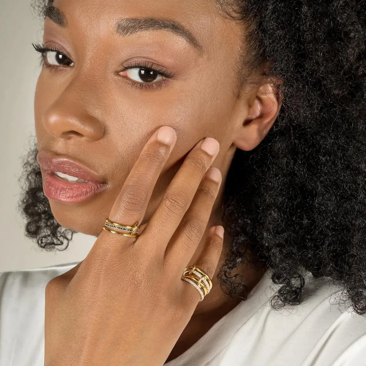 TwoTone Four-Ring Copper Stack