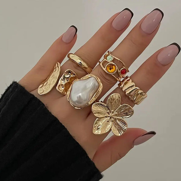 Petal Glow Statement Ring